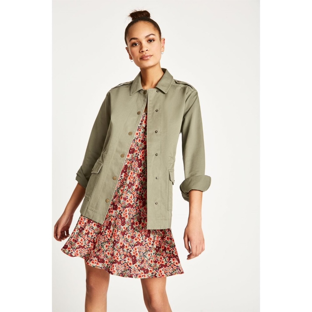 \Jack Wills Ferndown Casual Cotton Army Green Jacket